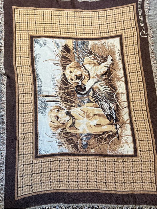 Other - Ducks Unlimited Labrador Retriever Hunting Dog Woven Throw Blanket 60 x 46